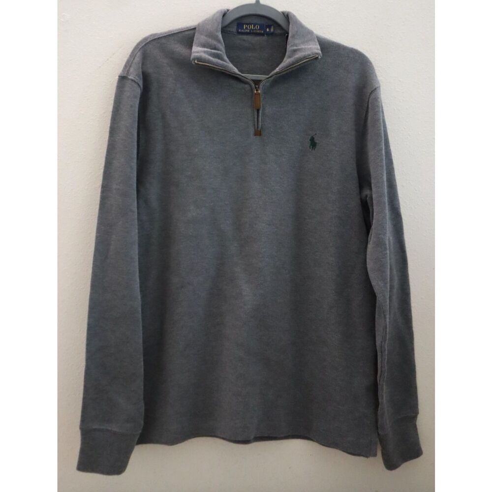 Polo Ralph Lauren 0407268 Men's Sz S Gray Heather 1/4 Zip Pullover Sweater